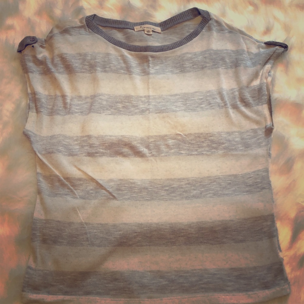Light grey and white stripe top